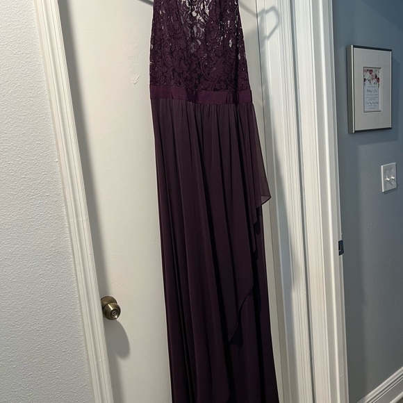 Adrianna Papell Evening Bridesmaid Gown Purple, Plum, Amethyst, Dark Violet - Picture 8 of 12